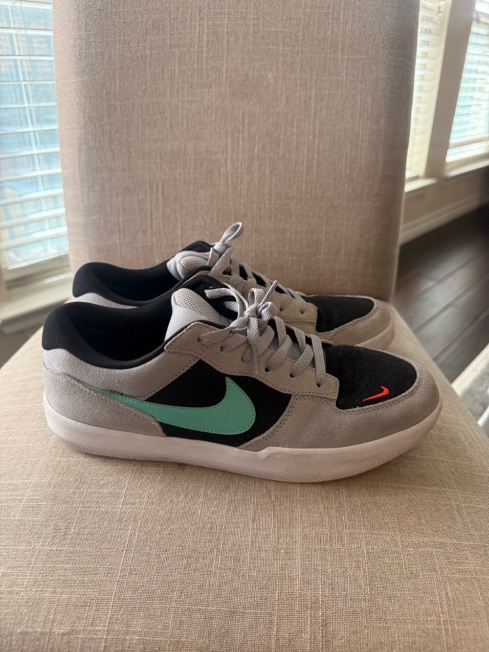 Nike SB Force 58 Shoes Gray Black Teal Men’s Size 10 Skate Sneakers